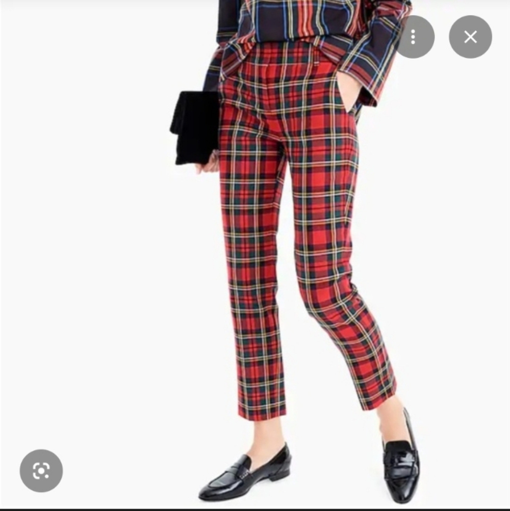 J. Crew Cameron Slim Ankle Crop Pants Tartan Wool Blend